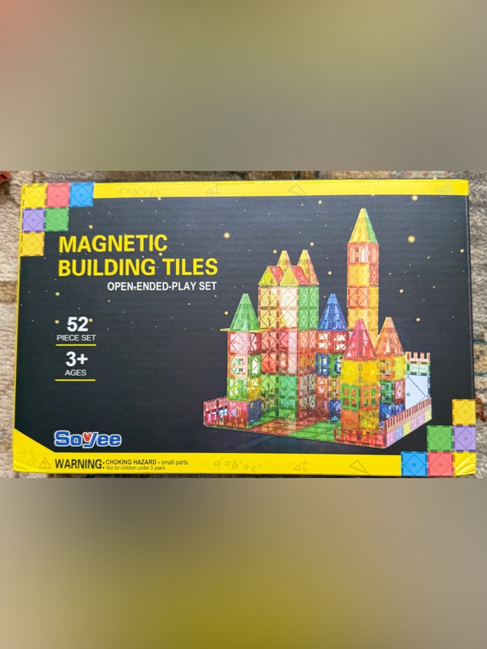 Magnetic Building Tiles Set - Multicolor 52-Piece Construction Kit